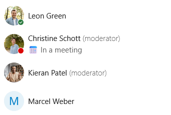 List of avatars in a Talk conversation